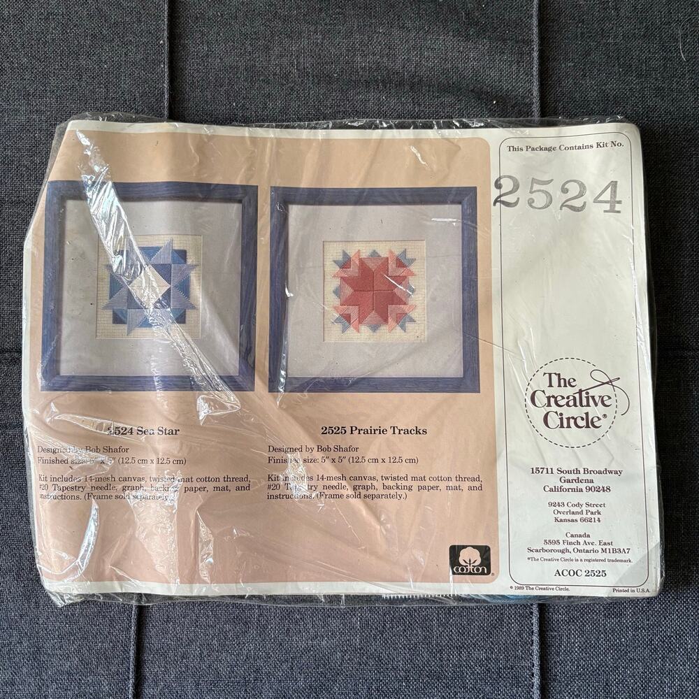 Sea Star 2524 Blue Pastel Vintage Needlepoint Kit by The Creative Circle - 1988